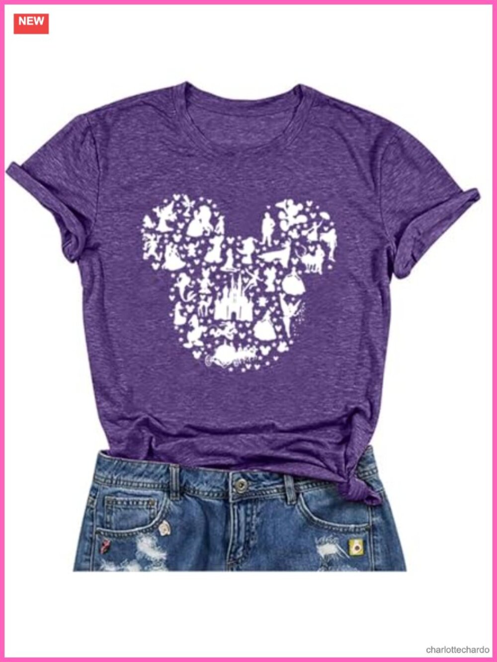 Women's Magic Kingdom Castle Graphic Tee Fairy Shirt Cotton Blend
